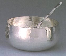 Heavy Hallmarked Silver Cereal bowl and spoon